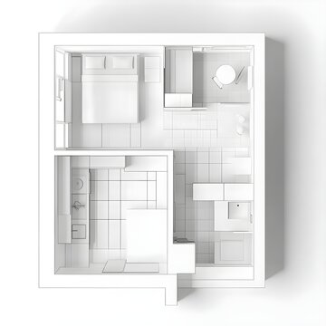 Minimalist Apartment Floor Plan Blueprint