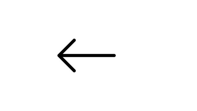 Animated Arrow Left Sign Icon Motion Graphic Back Button UI UX