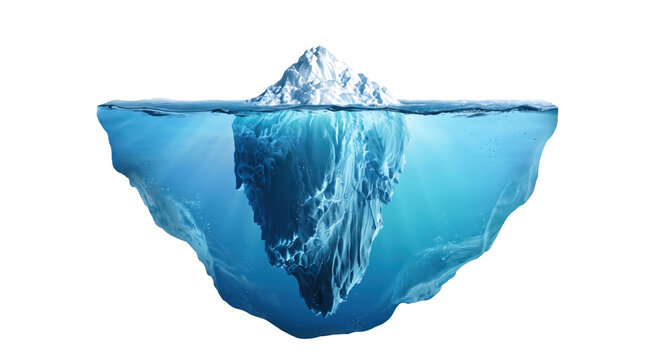 Iceberg with visible submerged mass isolated