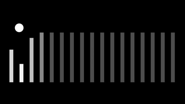 Minimalist white and grey progress loading bar with sliding ball animation loop