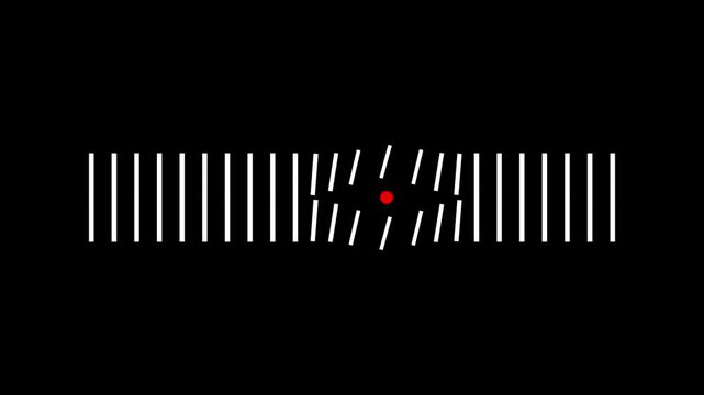 Minimalist white bar loading sequence with moving red dot indicator