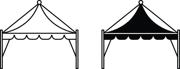 Outdoor canopy tent event shelter vector illustration © Ripon