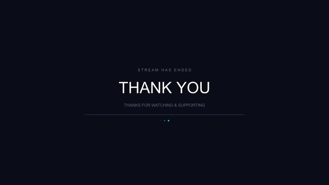Minimal thank you end screen on dark background