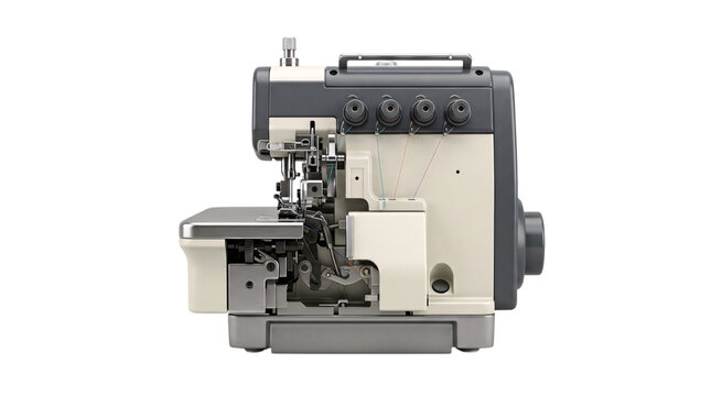 Two-tone industrial overlock sewing isolated on transparent png