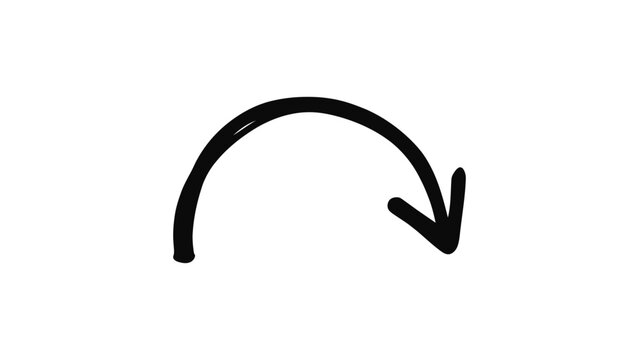A hand drawn black curved arrow pointing towards the right side.