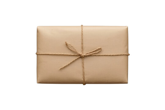 Kraft paper parcel tied with twine