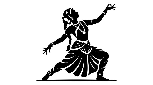 Bharatanatyam dancer in a classic pose design