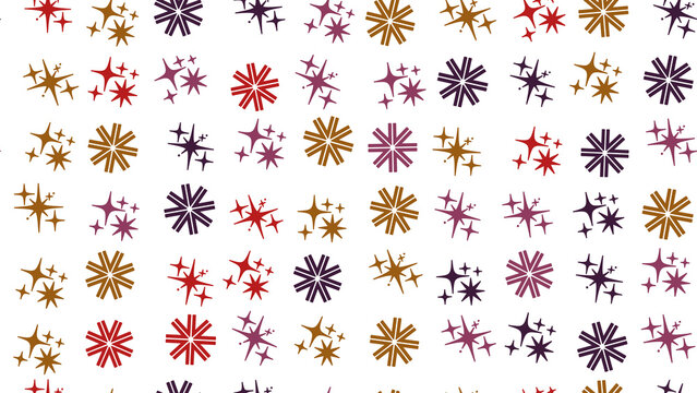 Seamless pattern of starbursts and sparkles