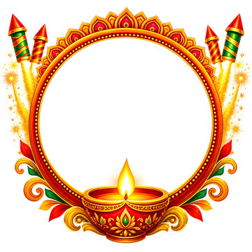 Happy Diwali festival celebration and banner poster concept on background.
