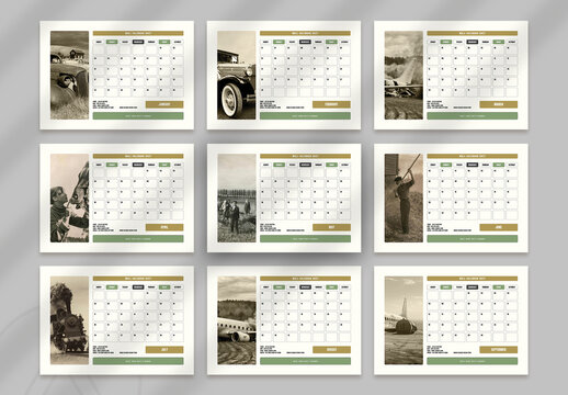 Vintage Wall Calendar 2027