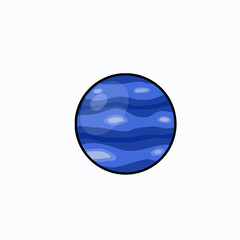 neptune planet 2d illustration © Khusnul