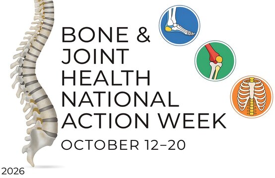 Human spine and joint health icons for awareness week with body