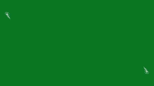 Dynamic white glitter sparkle line and magic dust trail transition with twinkling fairy star particles and a smooth disappearing light path on green screen background. 4k