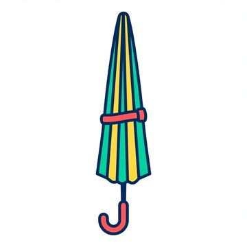 Closed umbrella vector illustration on white background