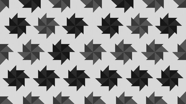 Modern geometric pinwheel seamless pattern photo on light grey background