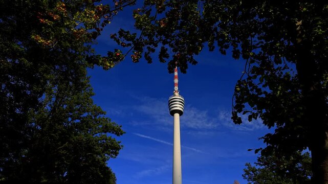 the famous tv tower of stuttgart germany 4k video