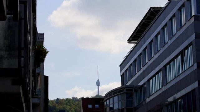the center of stuttgart germany 4k video