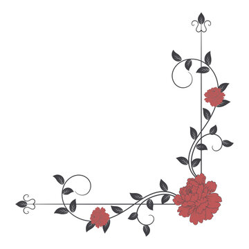 Corner lines, card decorative elements, vintage scroll lines.