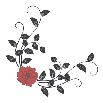 Vintage flowers, vintage floral elements, card decoration elements.