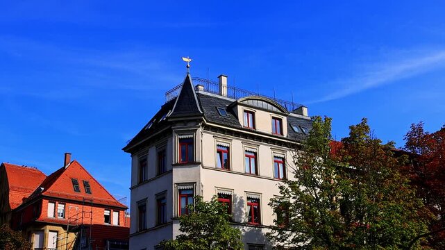 the center of stuttgart germany 4k video