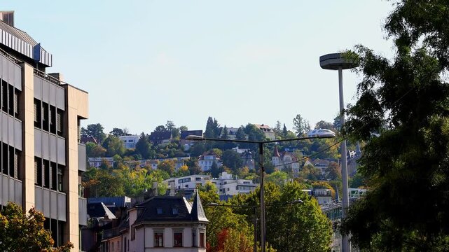 the center of stuttgart germany 4k video