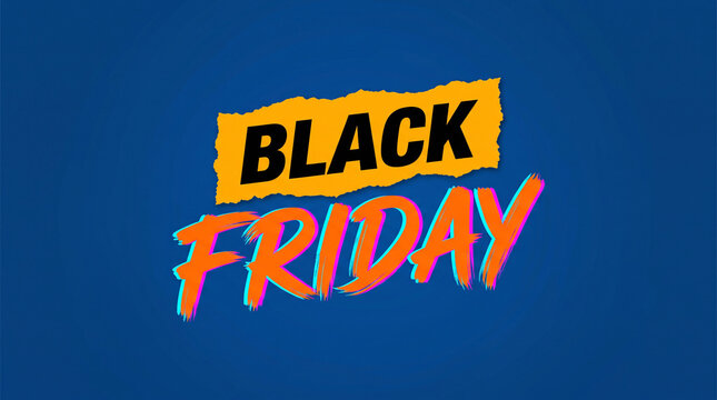 Lettrage Black Friday jaune orange et bleu