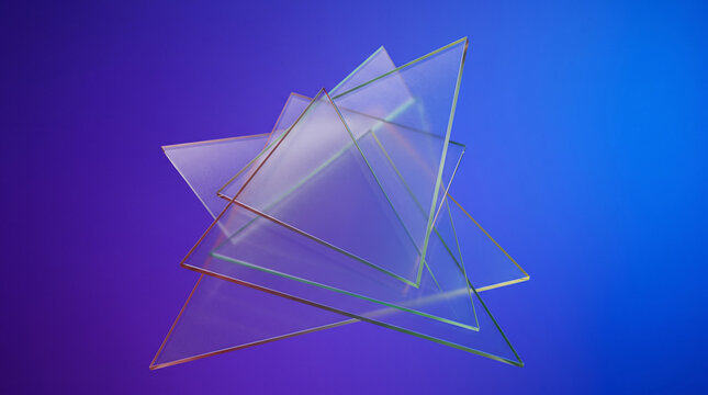 Fond abstrait d&eacute;grad&eacute; violet bleu avec triangles transparents