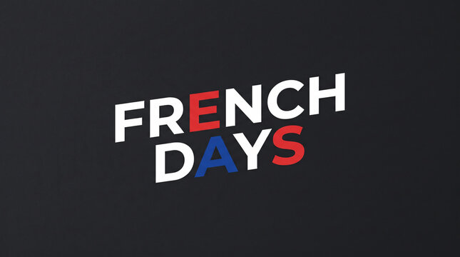 Texte French Days tricolore sur fond anthracite