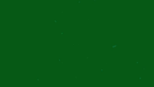Soft floating green bokeh light particles rising gently on a keyable chroma key green screen