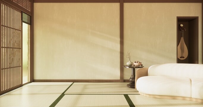 sofa armchair minimalist design muji style.3D rendering