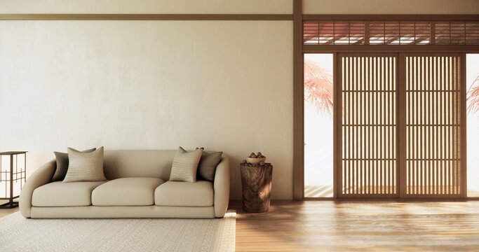 sofa armchair minimalist design muji style.3D rendering