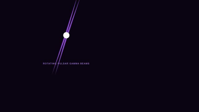 Pulsar star emitting gamma radiation beams in space background loop animation
