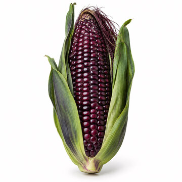 Single ear of dark purple ornamental corn