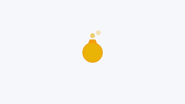 Money bag icon with rising gold coins animation, seamless loop
