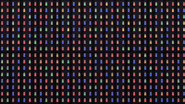 マイクロLEDディスプレイの半導体素子が変調発光するマクロ映像