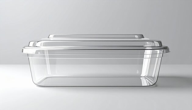 Large clear plastic clamshell container, food packaging