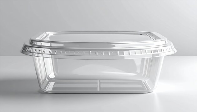 Clear plastic clamshell food container, takeaway packaging
