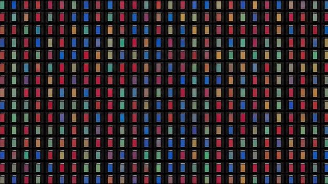 マイクロLEDディスプレイの半導体素子が変調発光するマクロ映像