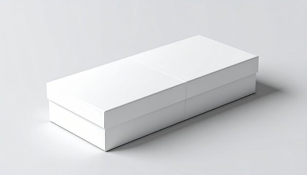 Blank white rectangular packaging box mockup