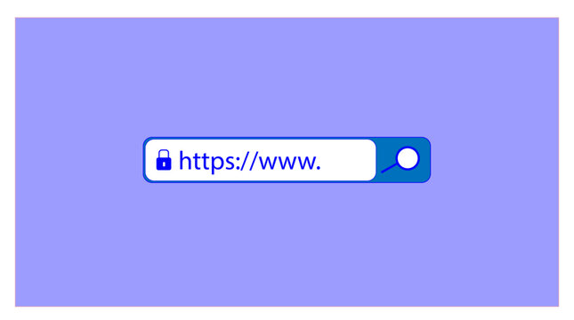 Illustrative representation of secure online browsing, emphasizing data protection through the HTTPS protocol and a prominent padlock icon for website security assurance
