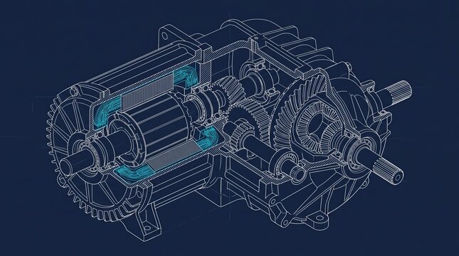 Technical blueprint with drawing