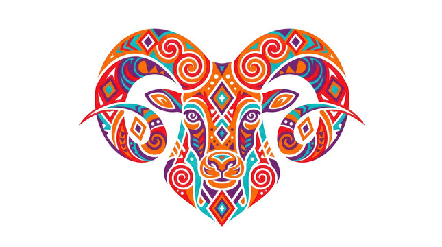 Aries zodiac sign vector isolated on transparent background