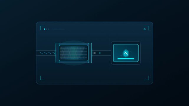 Minimalist vector user interface micro interaction featuring kinetic button states for industrial technology applications