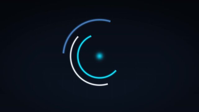 Minimal loading spinner animation on dark blue background