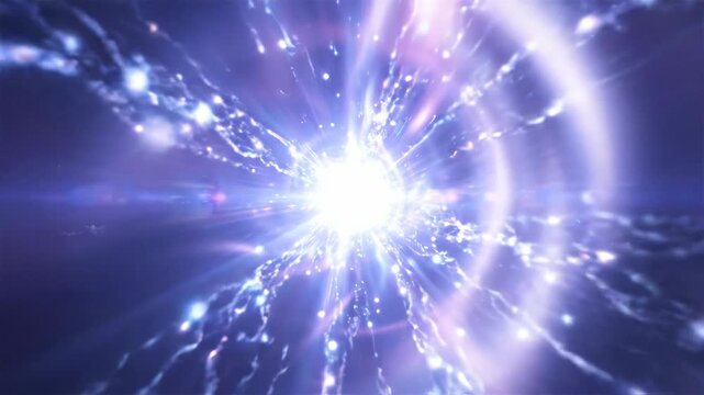 Cosmic Nebula Explosion: A vibrant explosion of light and energy radiates outwards, depicting a cosmic nebula in the throes of creation or destruction, a spectacle of interstellar wonder.