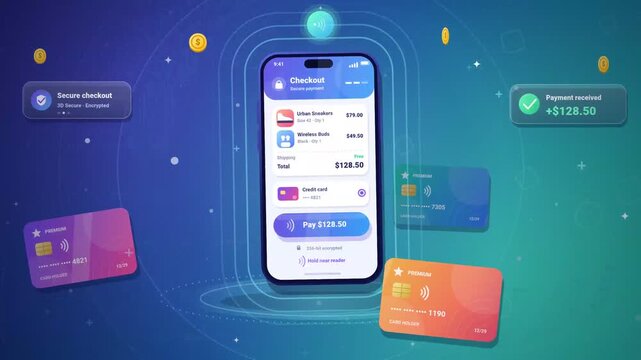 Digital Mobile Payment Application with Credit Cards and Cashless Transactions