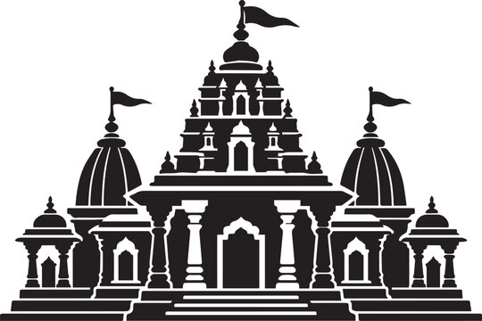 Hindu Temple high resolution vector design.