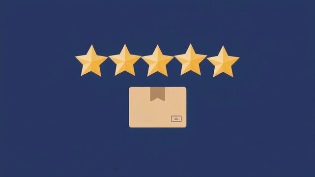 Box with five stars appearing animation