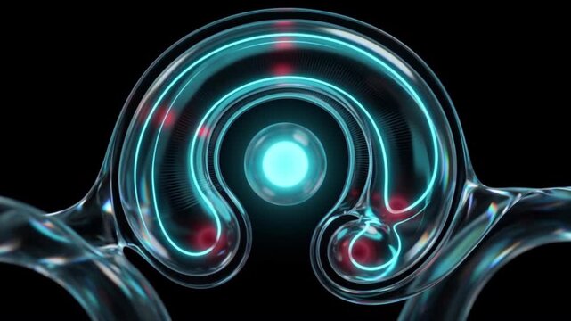海馬と扁桃体の大脳辺縁系複合体の生体蛍光を可視化した医療CG背景映像