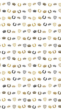 Crowns, Shields, and Laurel Wreaths Pattern